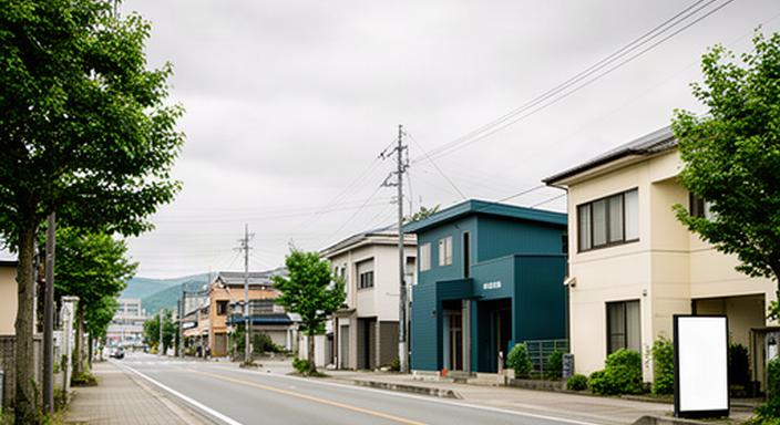 岩手県花巻市の編集部周辺に広がる落ち着いた街並みと案内表示